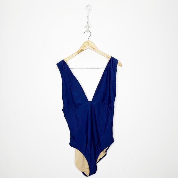 J. Crew Other - J. CREW V-neck one-piece navy blue plunge AK506 women's XL